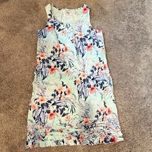 Tommy Bahama Dress Women M Sleeveless Mock Neck Floral Mini Dress Vacation